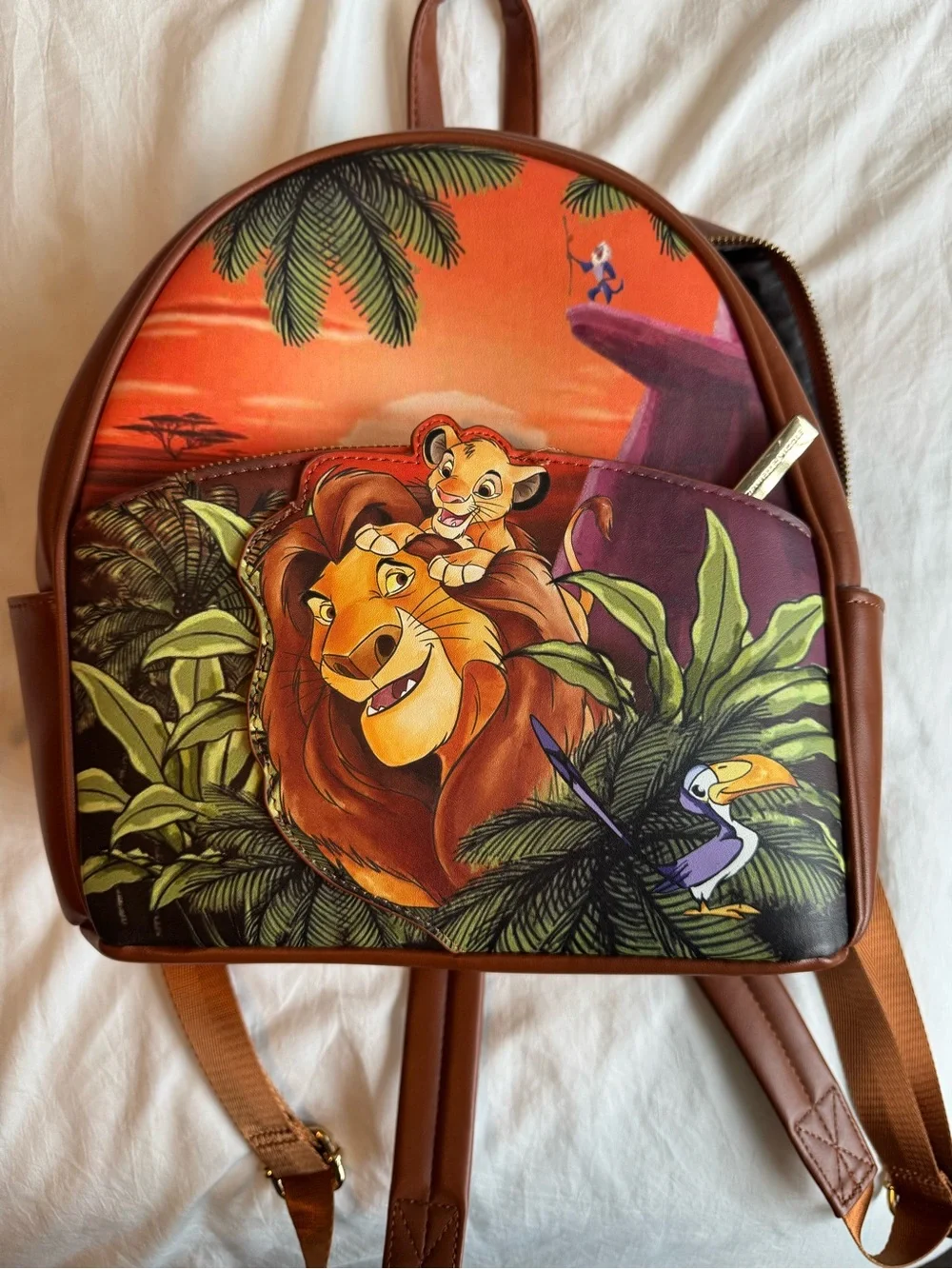 Danielle Nicole Brown Multi-Color The Lion King Mini Backpack - Picture 1 of 7